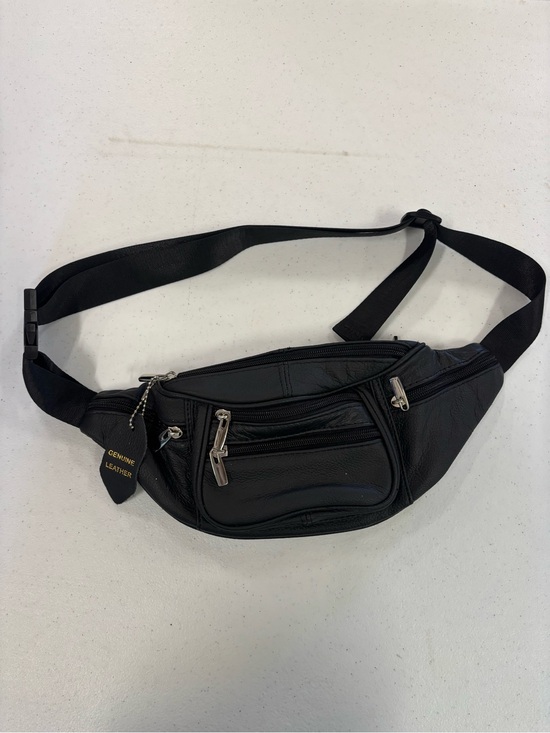 Handbags - Black Genuine Leather unisex Waist Bag / Fanny Pack